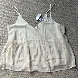 Old Navy Cream Camisole with Delicate Embroidery